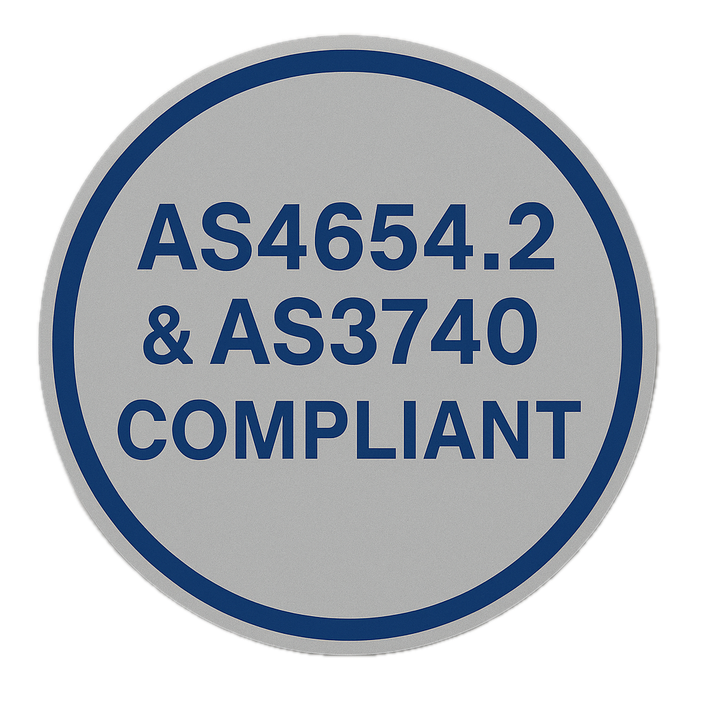 AS4654.2 and AS3740 compliant